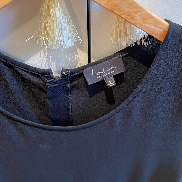 Aritzia T. Babaton Reece Black Silk Crepe Drop Waist Dress Size 10 - Picture 2 of 4